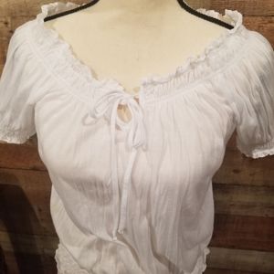 Belle du Jour large white peasant top